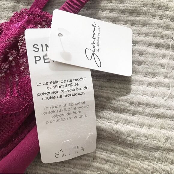 SIMONE PERELE Victoire Lace Demi Underwire Bra Half Cup Burgundy 34B 34C 34D New - Picture 4 of 10